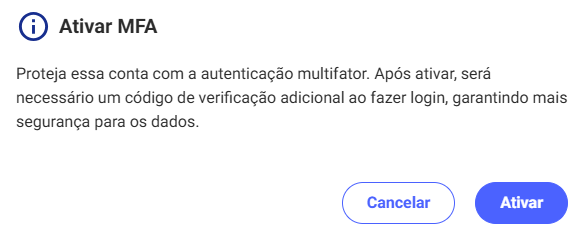Ativar MFA