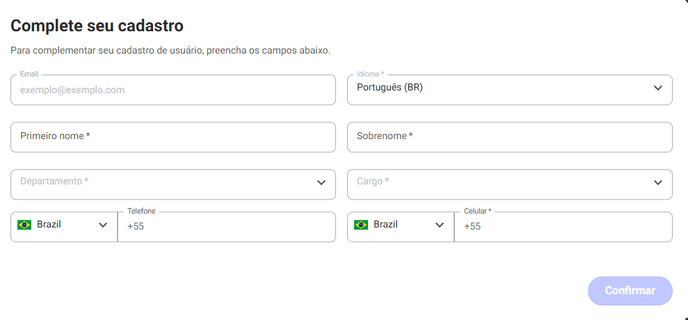 Completar Cadastro