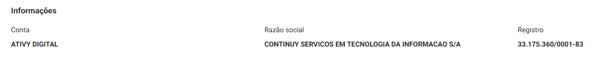 Detalhes da conta