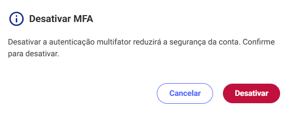 Desativar MFA