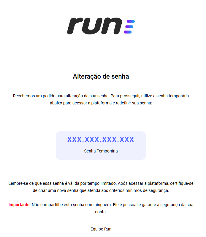 alteração de Senha