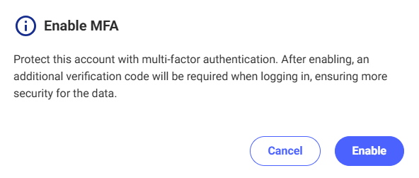 Enable MFA Confirm