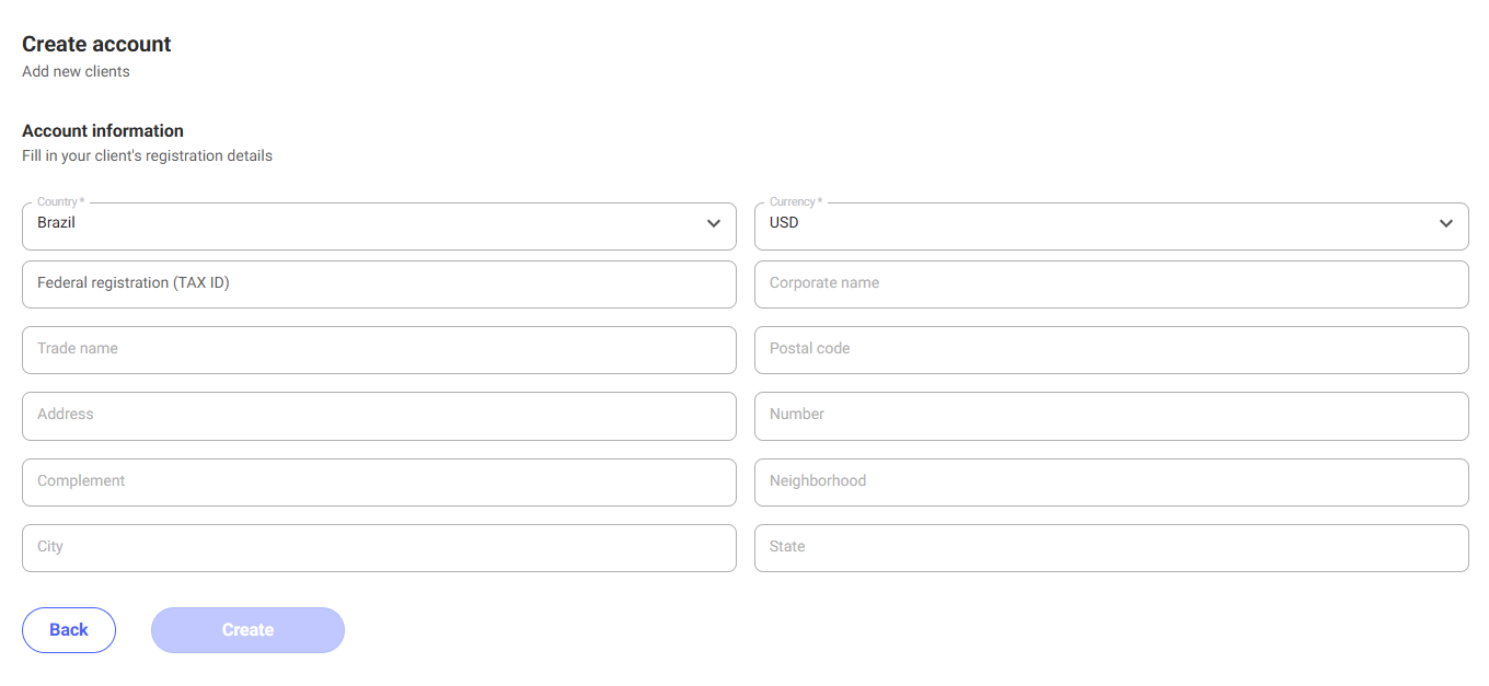Create Account Screen