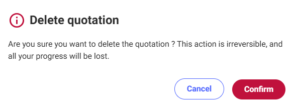 Delete Quotations Confirmation
