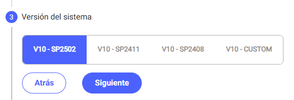 Versión del Sistema