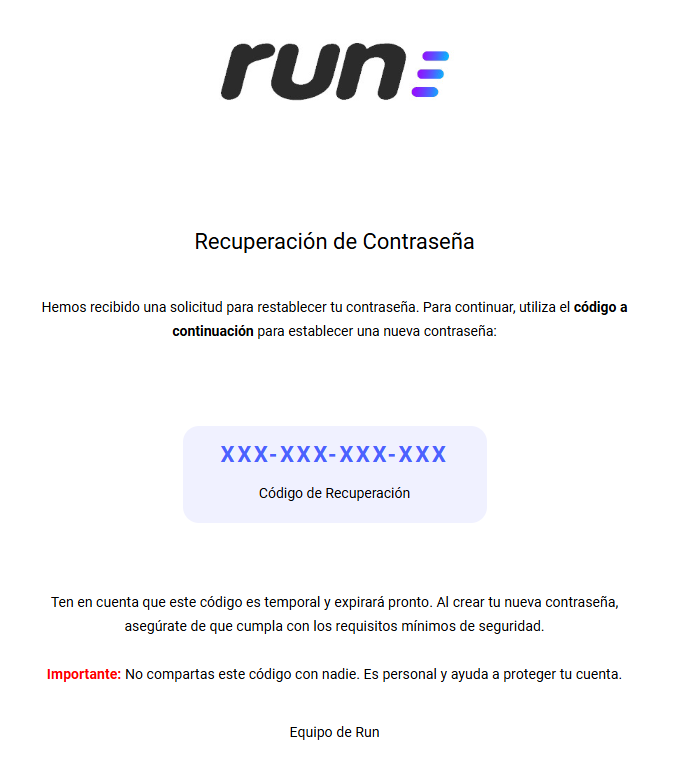 Recuperación de contraseña
