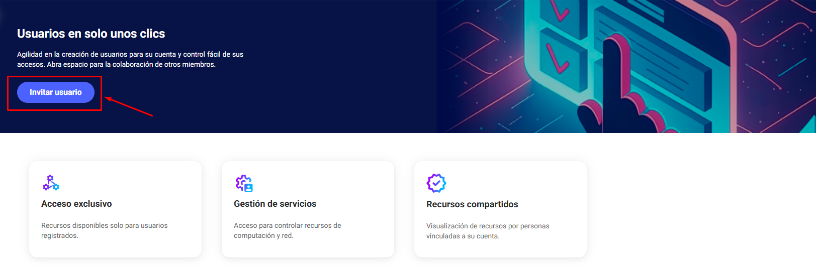 Invitar usuario - sin usuarios